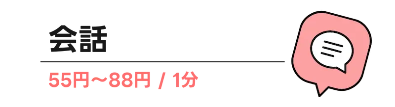  会話 (55円〜88円 / 1分)